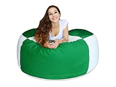 Hunter Green and White 50" Bean Bag