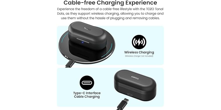TOZO T12 Mini Wireless Earbuds Replacement Charging Case (Compact Edition)