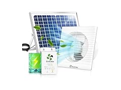 ecoCalm Solar Fan 8" with Adjustable Thermostat