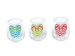 Flip Flop Stemless Wine Glass S/3