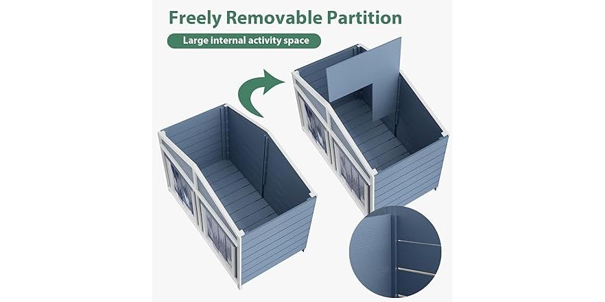 RITSU Dog House, Waterproof Dog Kennel - Dog House Waterproof Attachment Kit