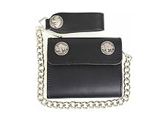 Milwaukee Leather Men's Genuine Leather Tri-Fold Biker Wallet