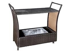 Tilton Outdoor Wicker Aluminum Bar Cart