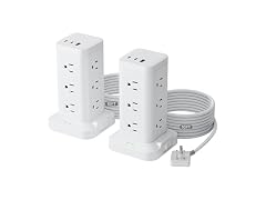 TAGZILO 2-Pack Power Strip 12-Out 10ft