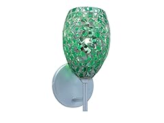 1-Light Emerald Mosaic Wall Chrome Wall Sconce