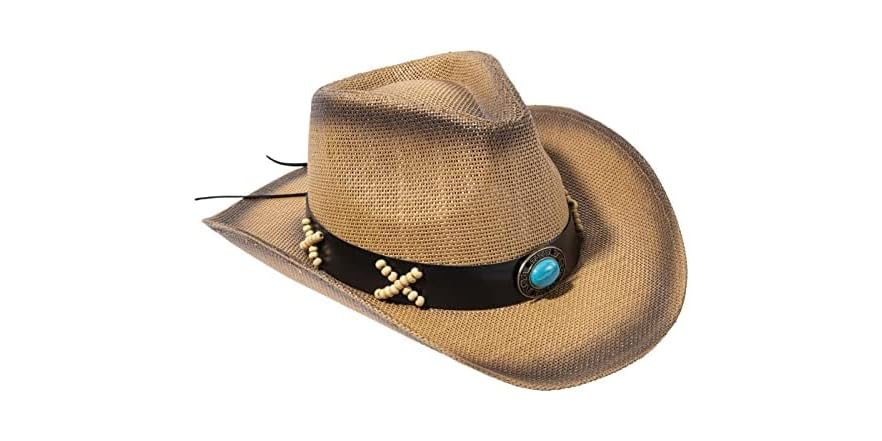 Toppers Summer Beach Straw Cowboy Hat