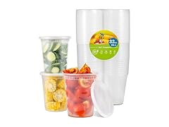 TashiBox 24 Sets 32 oz Plastic Deli Containers