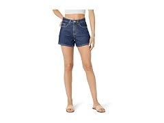 The Drop Rowan Flared Denim Short Dark