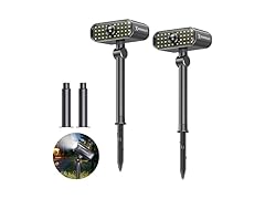 Solar Motion Sensor Landscape Spotlights, LED, 2 Pack