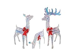 Top Treasures 3-Piece Iridescent Reindeer Family