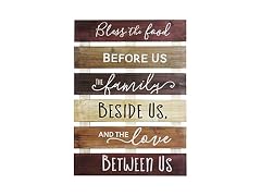 2 Pack Rustic Bless The Food Wall Sign