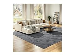 UKISS Grey Embossed Washable Rug 5'x7'