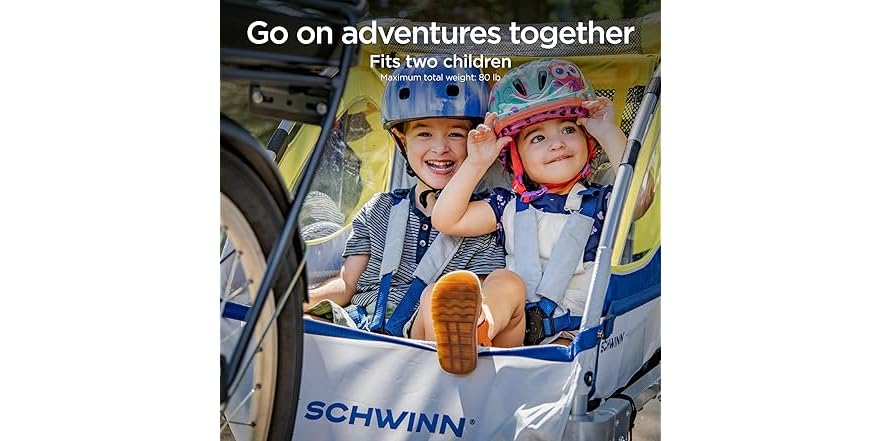 Schwinn Echo Bike Trailer – Safe & Comfortable 2-Seat Design - Image 2