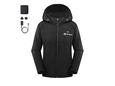 ororo women's slim fit heated jacket with battery pack and detachable hood