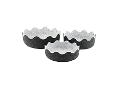 47th & Main Set of 3 Decorative Scalloped Felt Baskets Charcoal