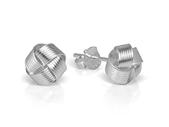 Sterling Silver Classic Love Knot Stud Earrings