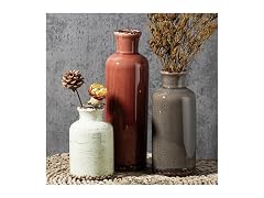 LIFESTYLO Ceramic Vintage Vase Set of 3