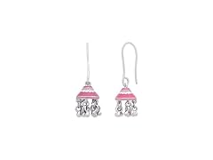 Navicia Rosa Rose Brass Jhumka Earrings