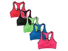 6Pk Neon Color Front Cross Sports Bras