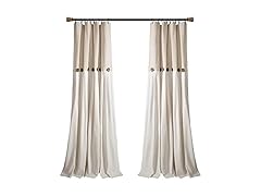 Lush Decor Linen Button Window Curtain P