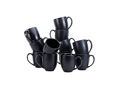 Amazon Basics 12-Pack Matte Black Ceramic Coffee Mug