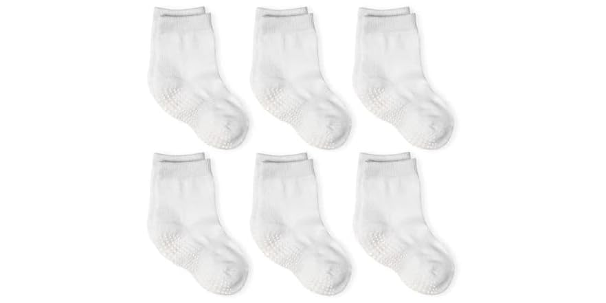 6 Pairs Non Slip Grip Ankle Crew Socks