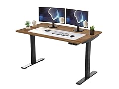 Black Standing Desk + 48x30" Teak Top