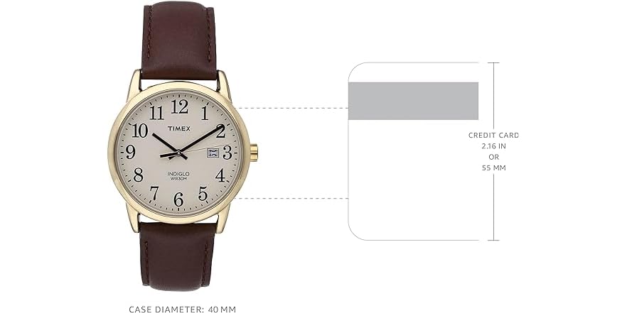 Timex Men's Easy Reader 38mm Leather Strap Watch, Brown price in Saudi