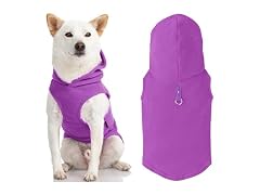 Gooby Fleece Vest Hoodie Dog Sweater, Purple, Large