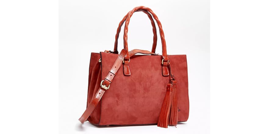 thumbnail image 2 of Patricia Nash Darby Medium Satchel Tote – Leather Map Print Purse With Adjustable Strap (NWT) 2 of 2