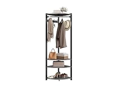 MOVECOM Coat Rack with Shoe Storage,Grey