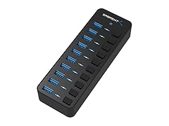 SABRENT 10-Port USB 3.0 Hub 60W w/ Switches