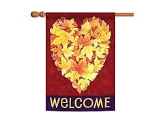 Toland Leaf Heart Fall Flag, 28x40