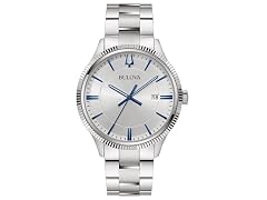 Bulova Men's Silver Dial Stainless Steel Watch