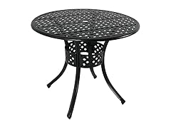 Sunnydaze Decorative Lattice Cast Aluminum Patio Dining Table