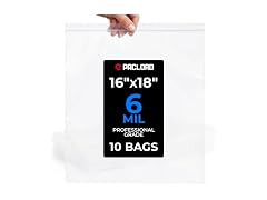 16" x 18" Large Reclosable Plastic Zip Bags, 10 Count