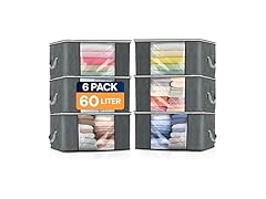 6 Pack 60L Clothes Storage Bags