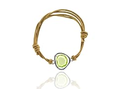 Sterling Silver CZ Leather Bracelet