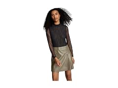 Kenneth Cole New York Faux Leather Mesh Dress (10)