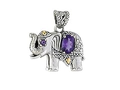 Greg Anthony Bali Genuine Amethyst Elephant Pendant
