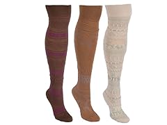MUK LUKS® 3-Pair Boot Height Sock Pack