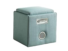 Padded Storage Ottoman w/Bluetooth Speakers - 5 Colors