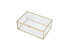 10.8" Golden Glass Jewelry Box