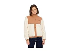 Billabong Womens Full Zip Sherpa Mixed Nylon Jacket