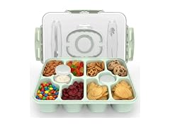 WAWINY Dishwasher Safe Snackle Box Container,Green