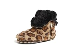 Dearfoams Women's Bootie Slippers- Leopard