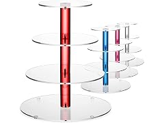 4-Tier Red Acrylic Cupcake Stand – 12"