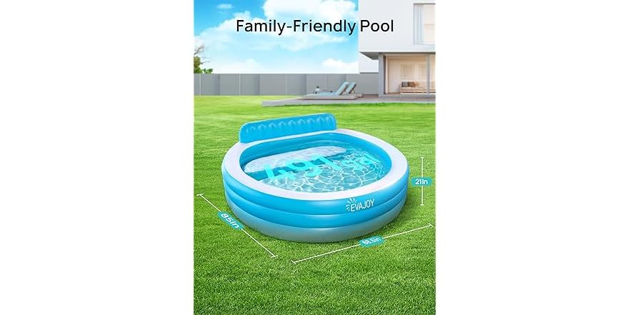 Evajoy Inflatable Swimming Family Pool, 88