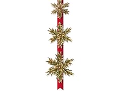 77" Glitter Pine Triple Snowflake Decor