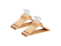 Sukkiri Homu Wooden Hangers 20 Pack, Natural Color